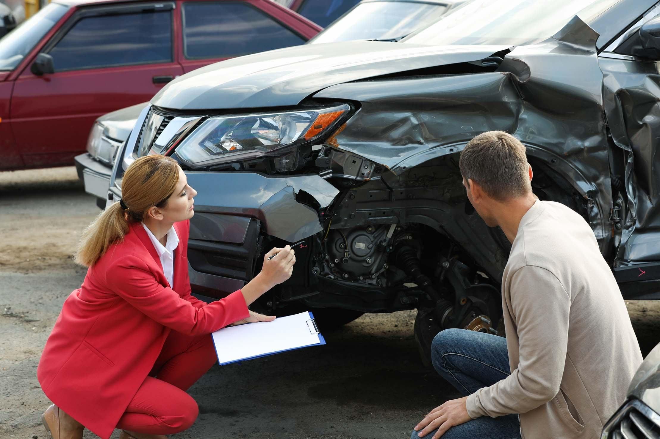 Collision damage insurance claim inspection