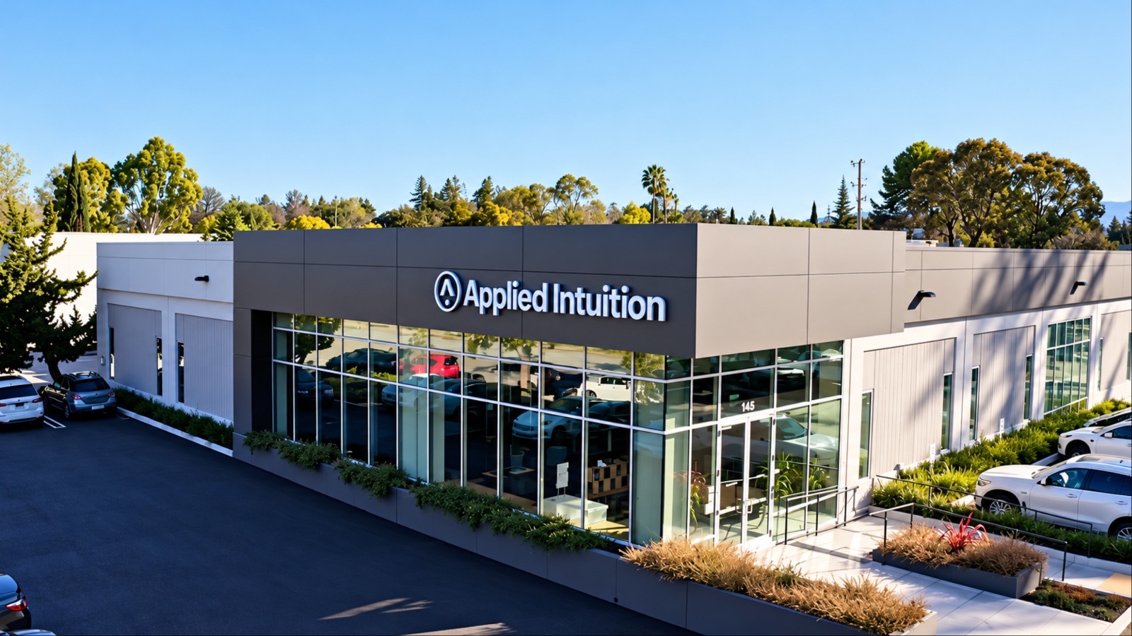 Applied Intuition facility showcasing its modern office and automotive technology headquarters