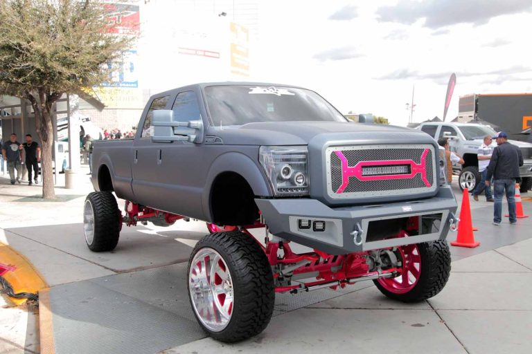 Heavily modified Ford F-150 pickup truck