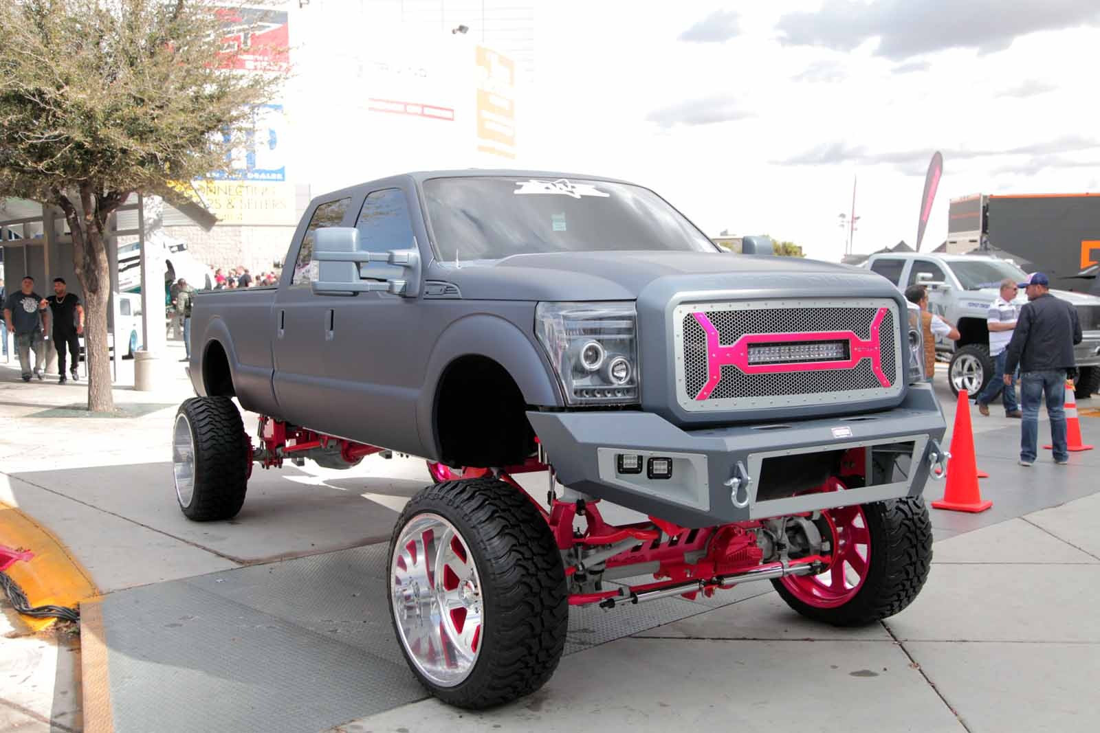 Heavily modified Ford F-150 pickup truck