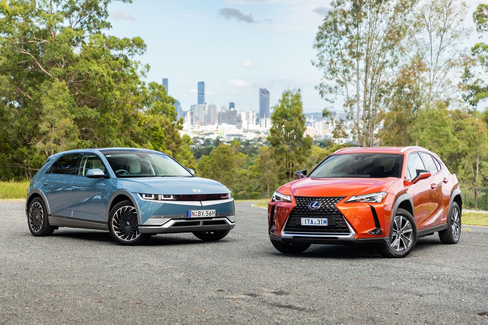 Hyundai Ioniq 5 electric SUV and Lexus UX300e electric SUV